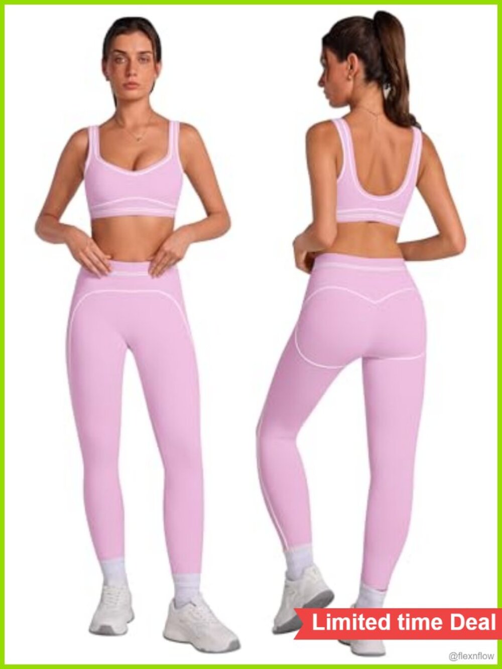 Women's 2 Piece Workout Set Sports Bra High Waist Leggings Gym Yoga Pilates